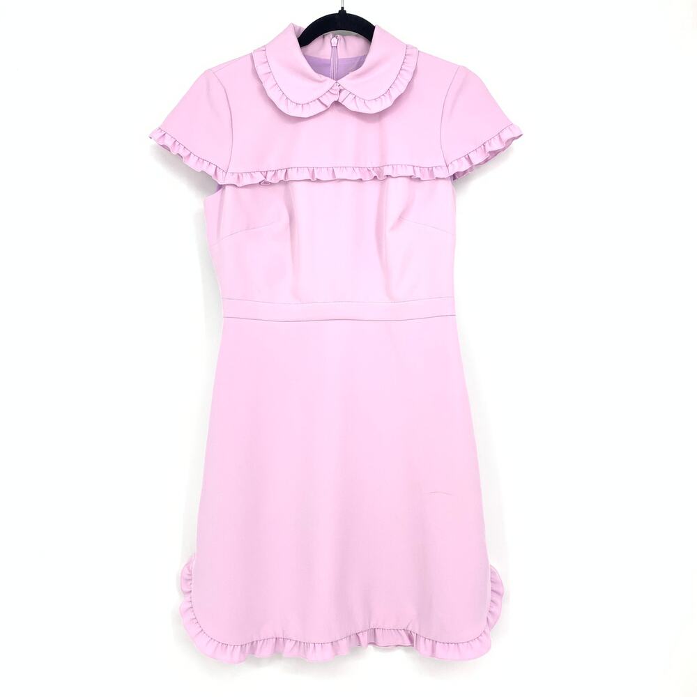 Gal Meets Glam Emma Dress Women's Size 2 Ruffle Details Cap Sleeve Lavender